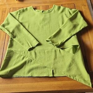 JOANIE CHAR, 100% wool top, Lime Green, Size L